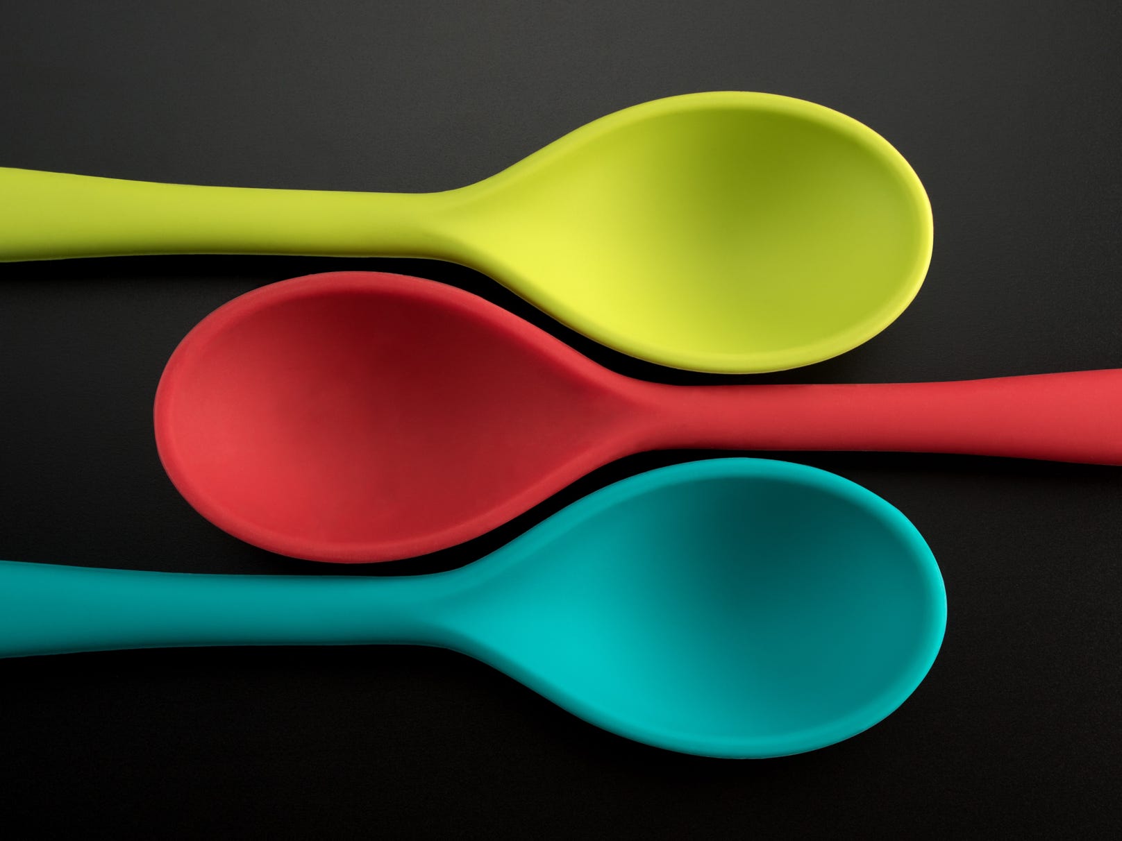 Product Photography ceremic spoons multicolor